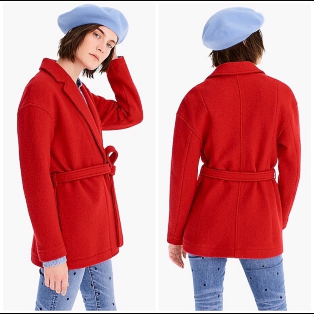 J. Crew Italian Boiled Wool Camille Wrap Jacket, Size X-Small